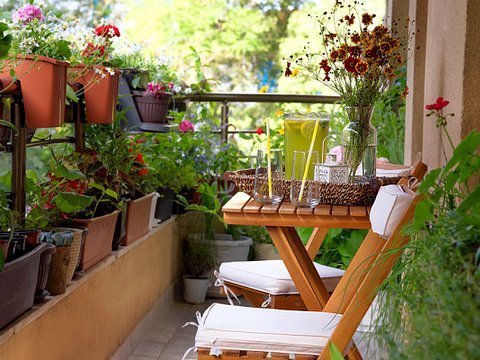 Обустройство балкона: подбор растений, цветочных горшков и мебели